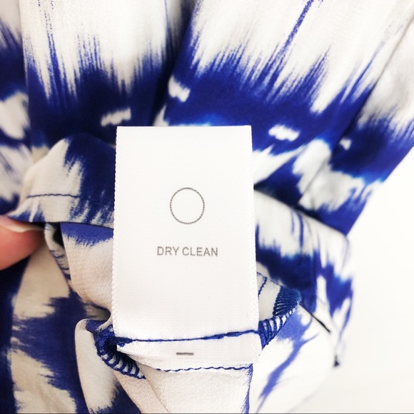 Michael Stars 100% Silk Tie Dye Shirt Dress | Blue White | Size Small - Picture 11 of 14